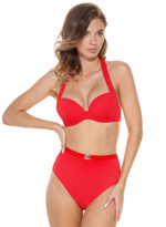 Однотонный купальник Daiquiri: формованный лиф и высокие плавки (Размер: B/XL) (Цвет: красный)