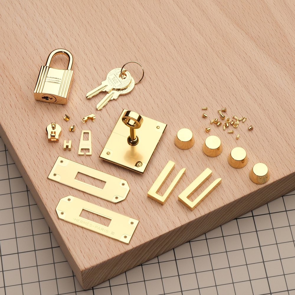 Birkin 30/35 // Комплект фурнитуры из нержавеющей стали, цвет золото, с логотипом