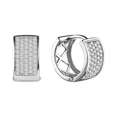 Массивные серьги - конго с россыпью из камней