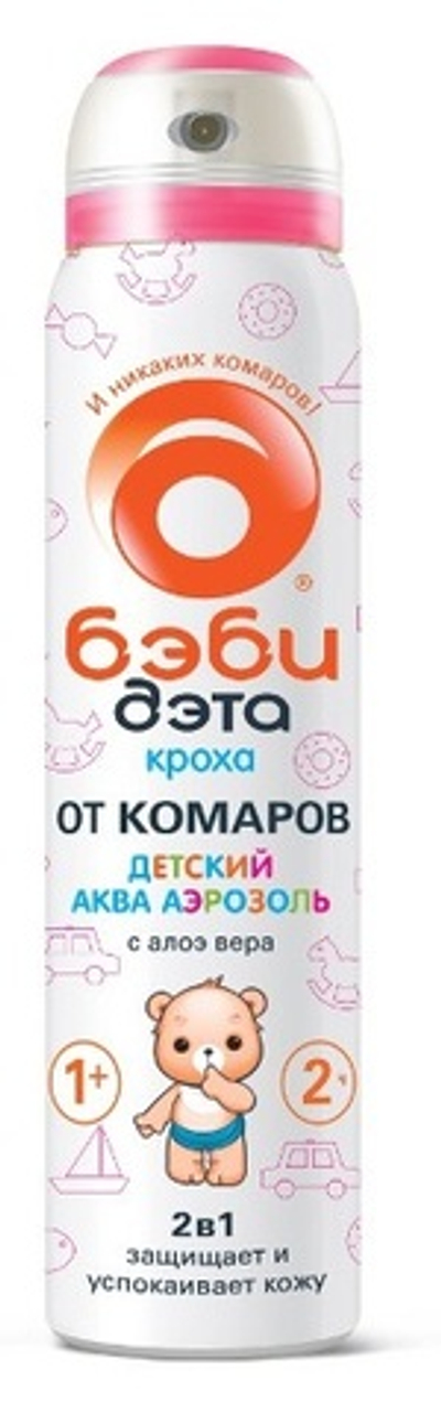 Аэрозоль БЭБИ ДЭТА детский 2 в 1 (защищает + успокаивает) от комаров с 1 года 100 мл, действие до 2-х часов