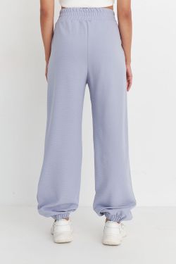 Джоггеры оверсайз из рифленого хлопка цвета лаванда