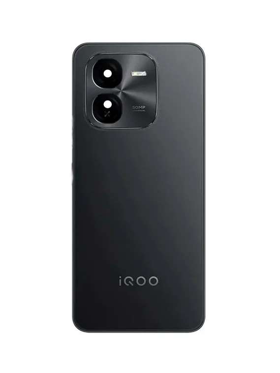 Задняя крышка для  Iqoo Z9X черная (Black) со стеклом камеры