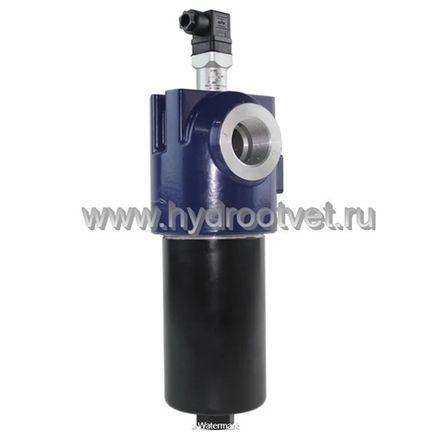 WKLFBN/HC240IE10D1.1/-L24 - Линейный фильтр гидравлический одинарный модели LF тонкость фильтрации 10 мкм, типоразмер 240, вид присоединения: резьба G11/4, материал корпуса - алюминий, рабочее давление до 100 бар, визуально-электрический (лампа с напряжением 24В) индикатор загрязнения