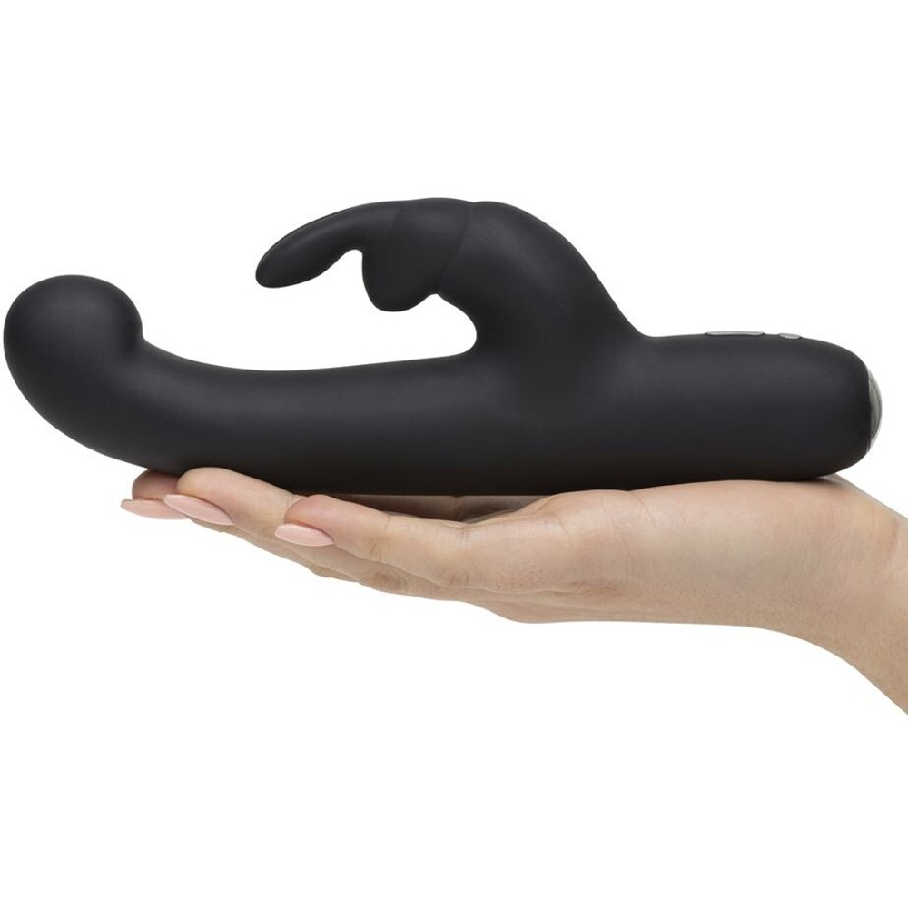 Вибратор для точки G с клиторальной стимуляцией Happy Rabbit Slimline черный