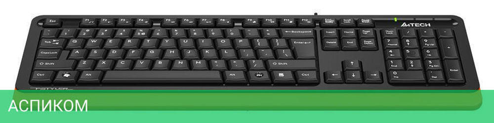 Клавиатура A4Tech Fstyler FKS10 черный/оранжевый