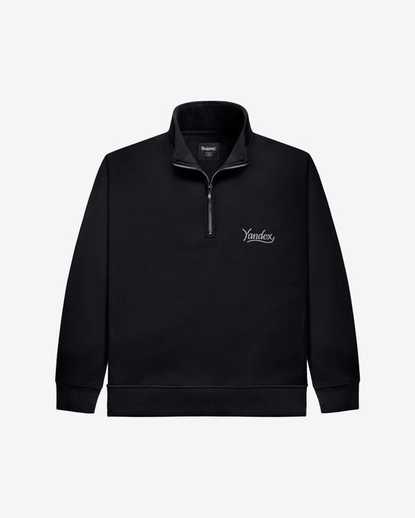 Толстовка с молнией у горла черная - фото 1