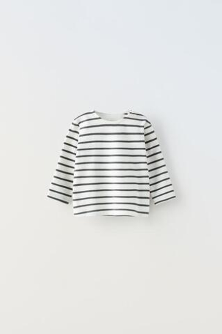 ZARA ФУТБОЛКА В ПОЛОСКУ, АНТРАЦИТОВО-СЕРЫЙ