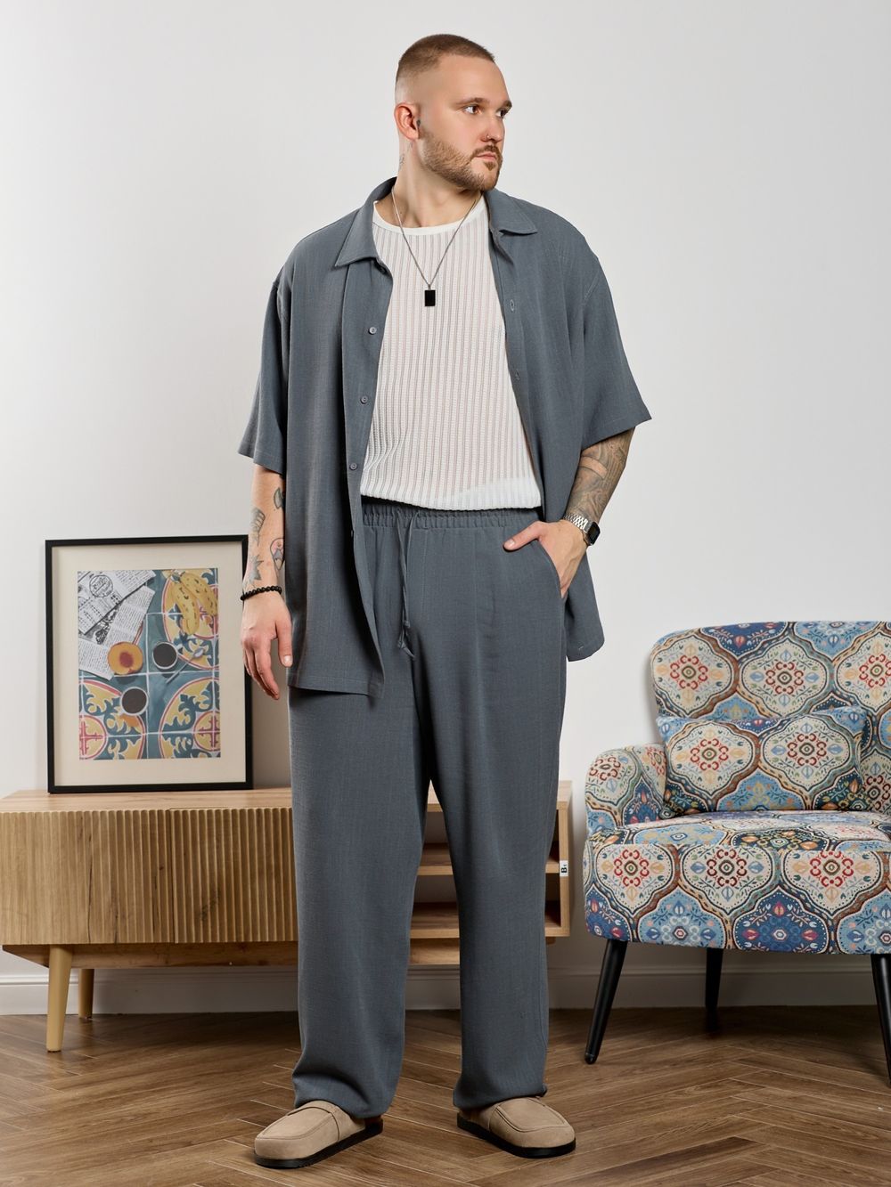 Рубашка мужская Линкольн-1 Виотекс ГРАФИТОВЫЙ