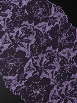 Вышивка на сетке яркая лаванда неэластичная ширина 22 см