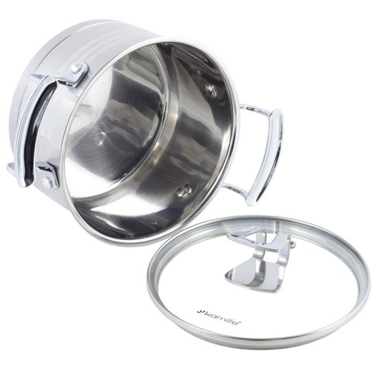 Набор кастрюль 6 предметов 1,7 л; 2,4 л; 3,1 л. Kamille KM 5861 из нержавеющей стали