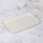 Блюдо керамическое «Акварель» 29*15*2,5см, молочное