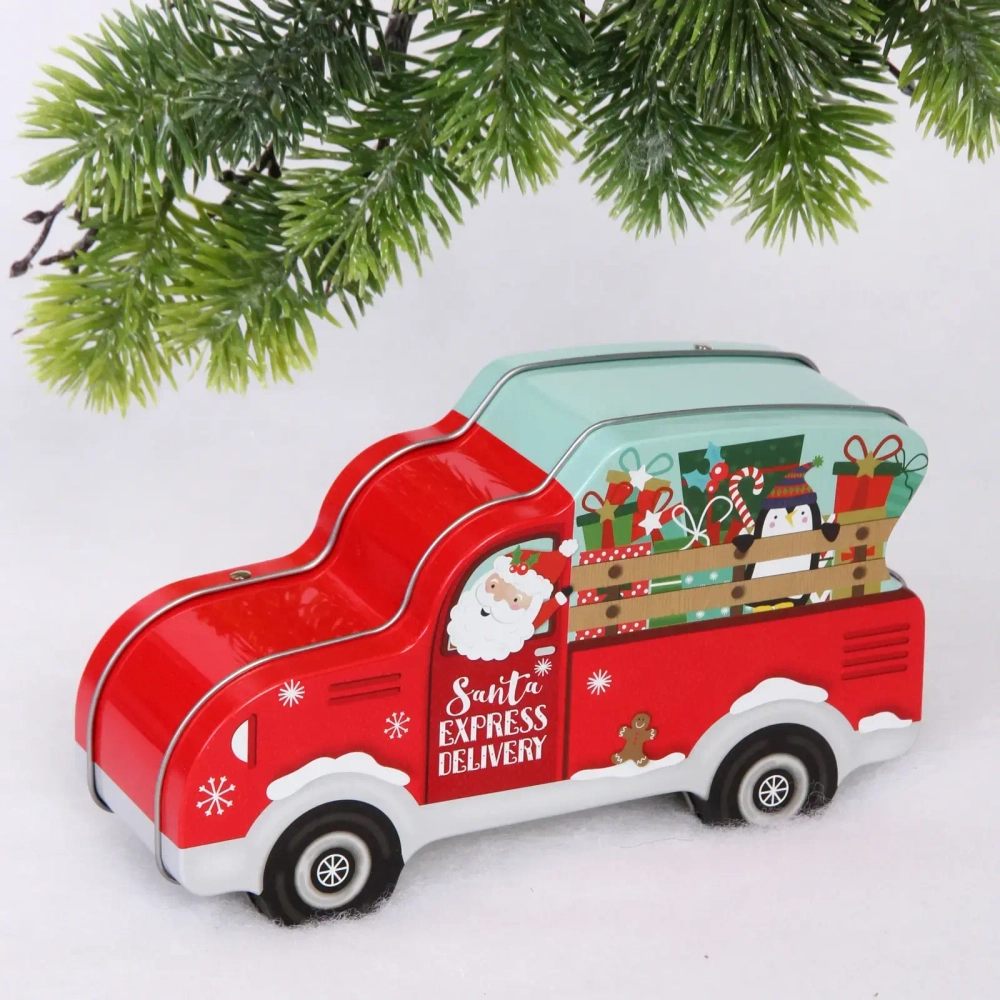 Банка жестяная «Грузовичок с пингвином» 19*11*6см