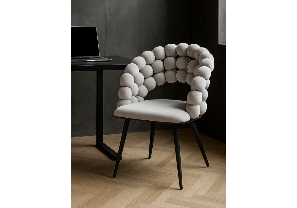 Стул на металлокаркасе Woodville Ball gray, black, ножки черные