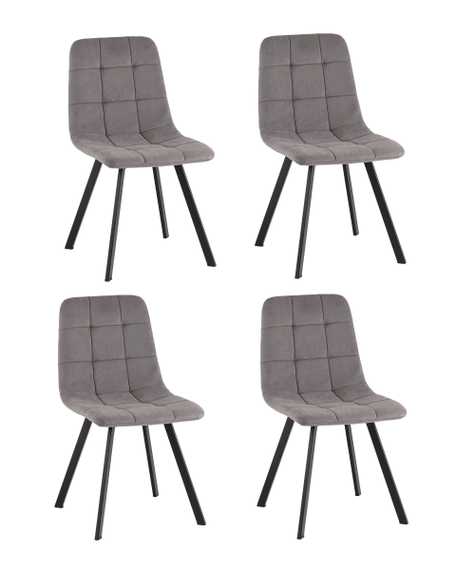 Стул Одди Original Square велюр серый (набор 4 шт)