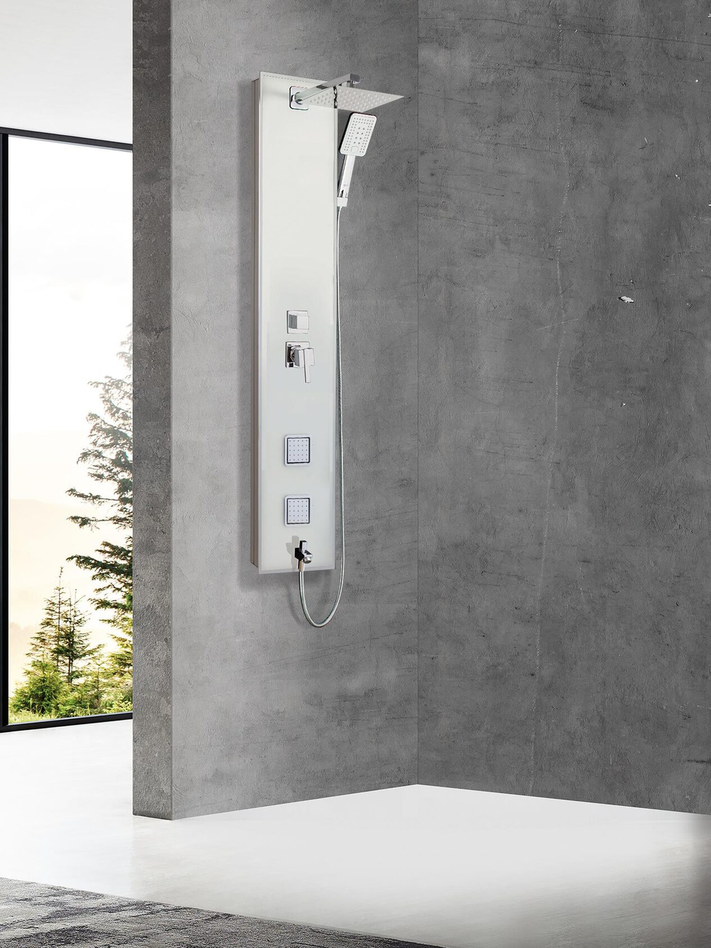 Душевая система WeltWasser  WW GL 14251 WT 10000001049 Прямоугольная  Стекло Белый