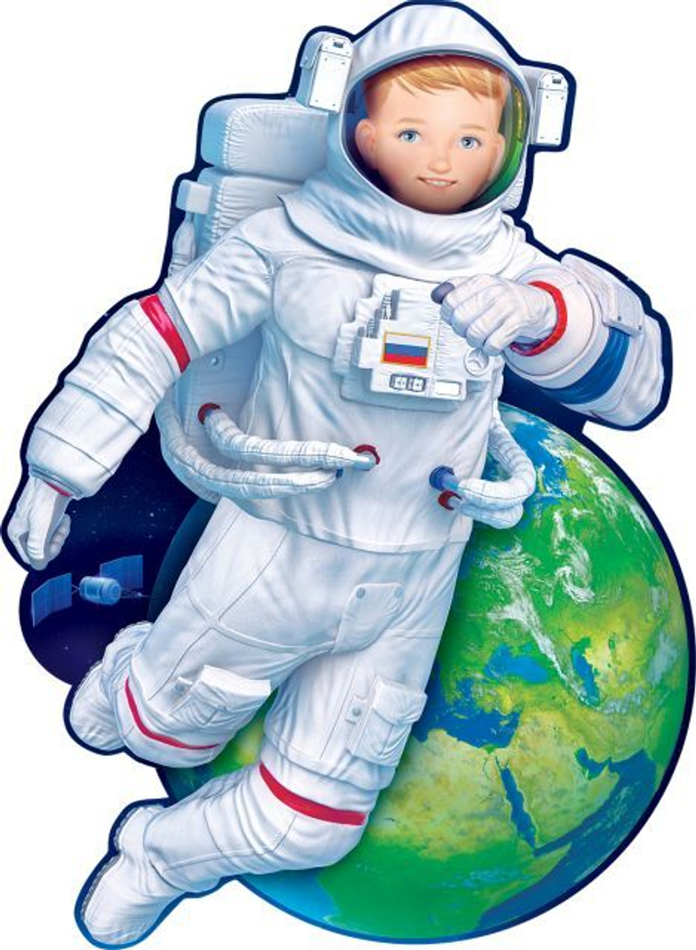 Плакат "Мальчик Космонавт в открытом космосе"