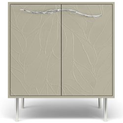 Комод Арт Колор leaves Стайл Сильвер с 2 полками Серый шелк