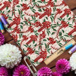 Ткань бифлекс красные горсти цветов