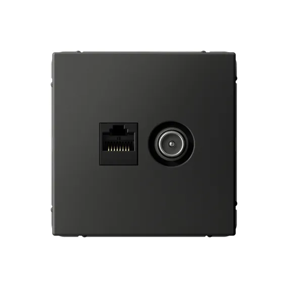 Розетка компьютерная + телевизионная 2-м СП ArtGallery RJ45 кат.5E + TV механизм базальт SE GAL001489