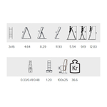 Лестница алюминиевая Алюмет трехсекционная 3x16 ступеней (9316)