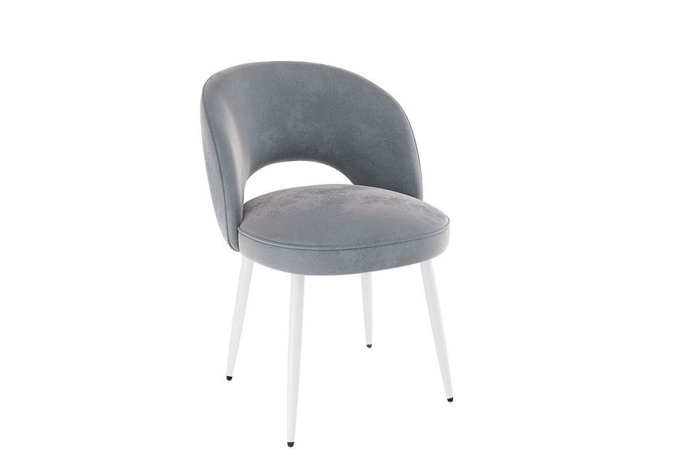 Стул Моли,серые (велюр) ноги белые, Мебельсон
