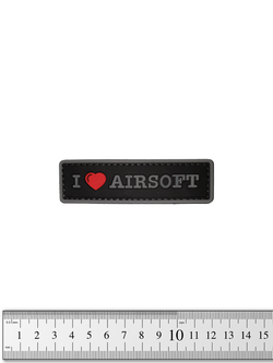 Шеврон I Love Airsoft Tab PVC. Чёрный