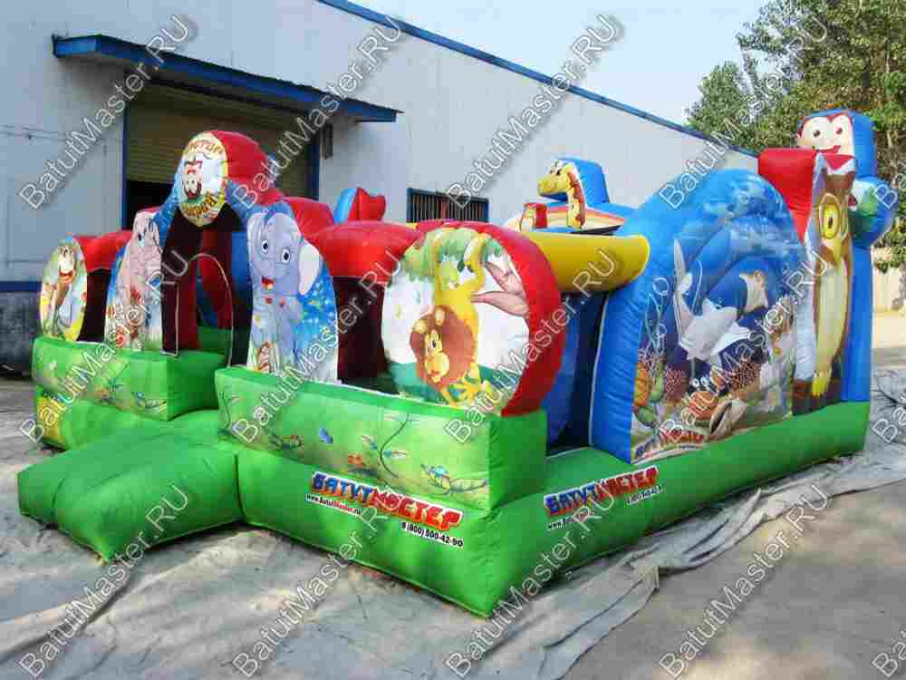 Коммерческий надувной батут "Царство зверей", размер 5*5*3,3 м