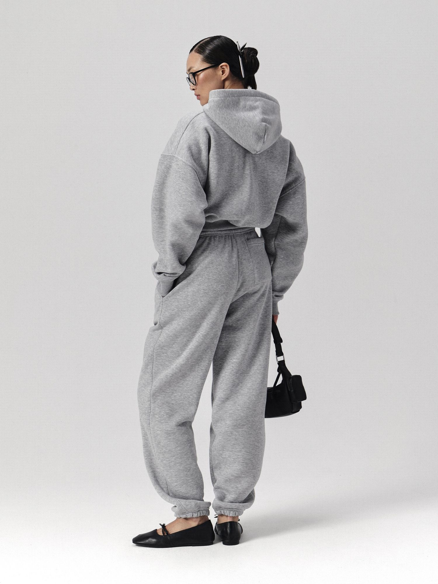 джоггеры sporty warm, серый меланж