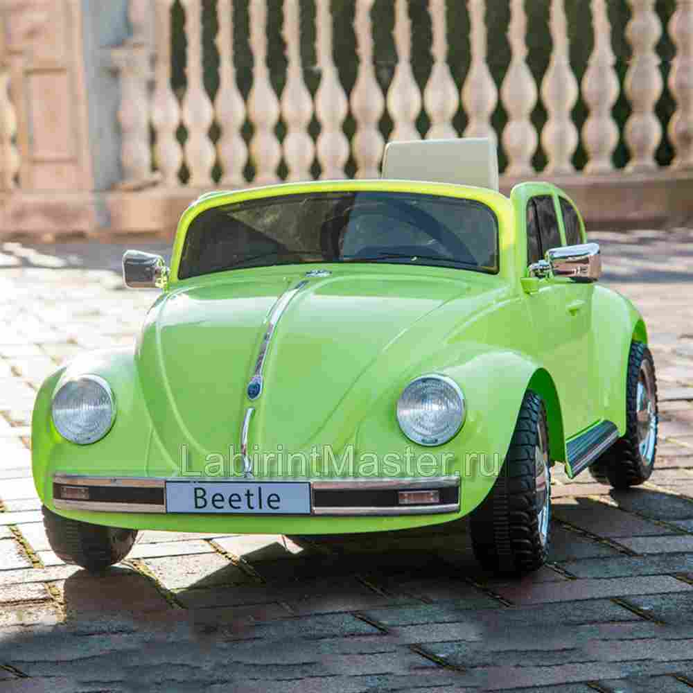 Детский электромобиль "Volkswagen Beetle" JE1818 12V, зеленый