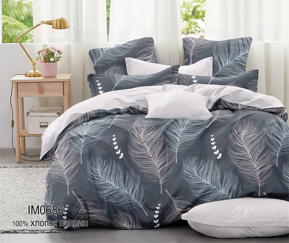 КПБ 2 сп с простыней на рез. 160х200 ПОПЛИН "П2"