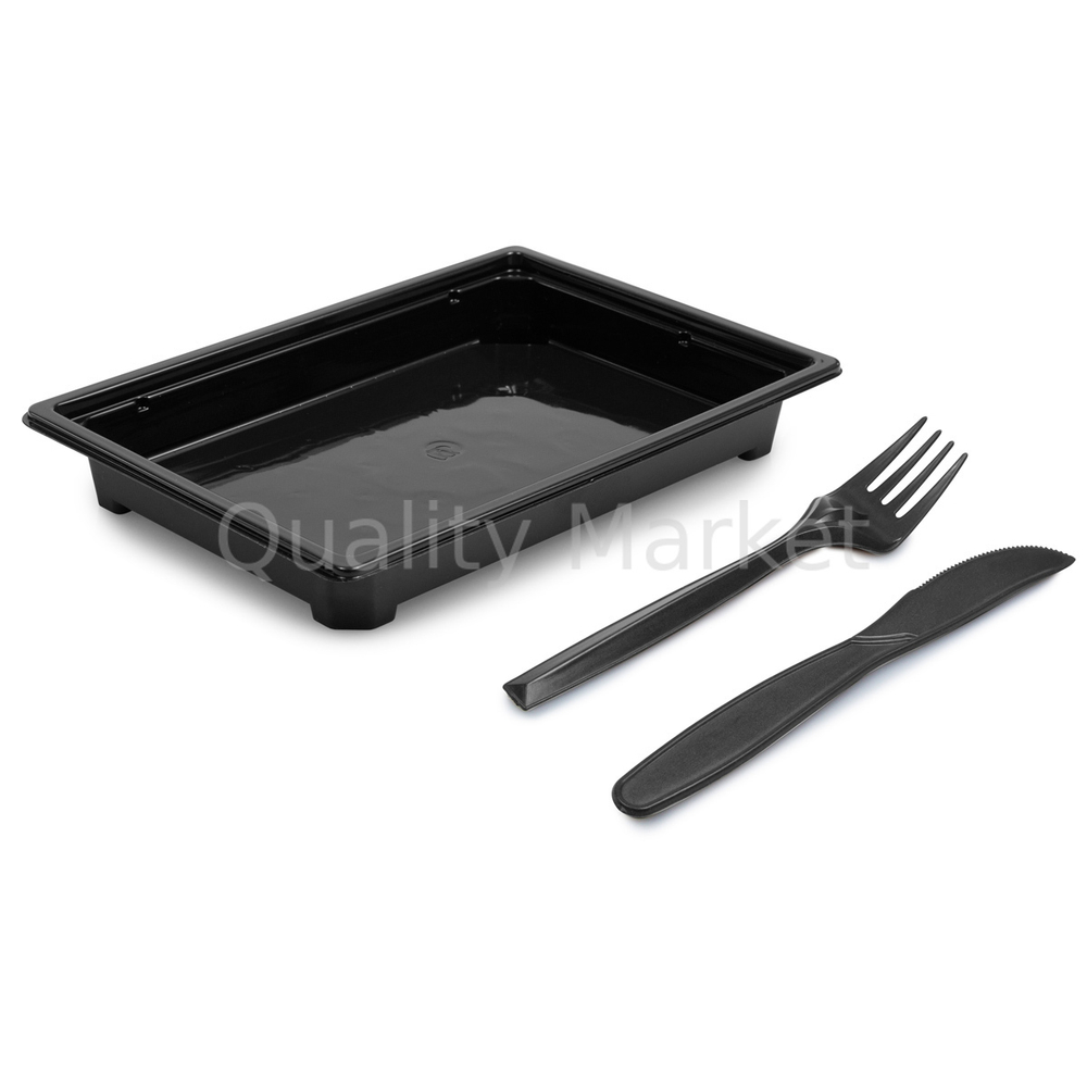 Одноразовый контейнер для суши 188*134*30 мм черный Дно Сп-19Д ПЭТ