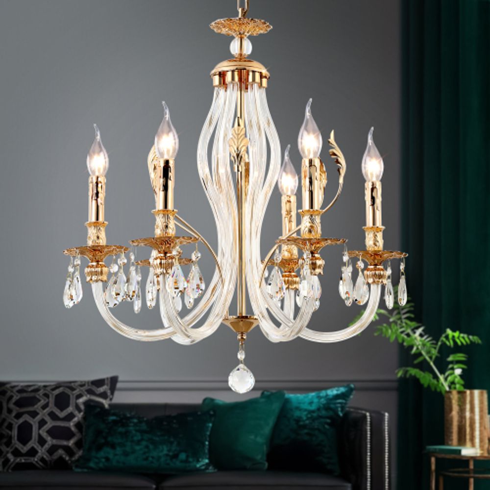 Люстра Rivoli Melanie 1020-206 6 х Е14 40 Вт хрусталь классика | Rivoli