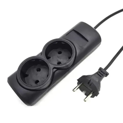 Удлинитель сетевой, ГОСТ, ПВС 2*0,75, 2 гнезда, 3м, сертифицированный, черный