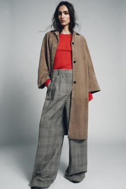 ZARA БРЮКИ В КЛЕТКУ С ЗАЩИПАМИ — ZW COLLECTION, РЫЖЕВАТО-КОРИЧНЕВЫЙ