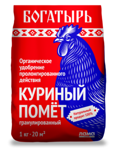 Куриный помет гранулированный Богатырь 1 кг