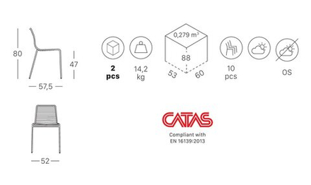 Стул металлический Scab Design Summer, антрацит
