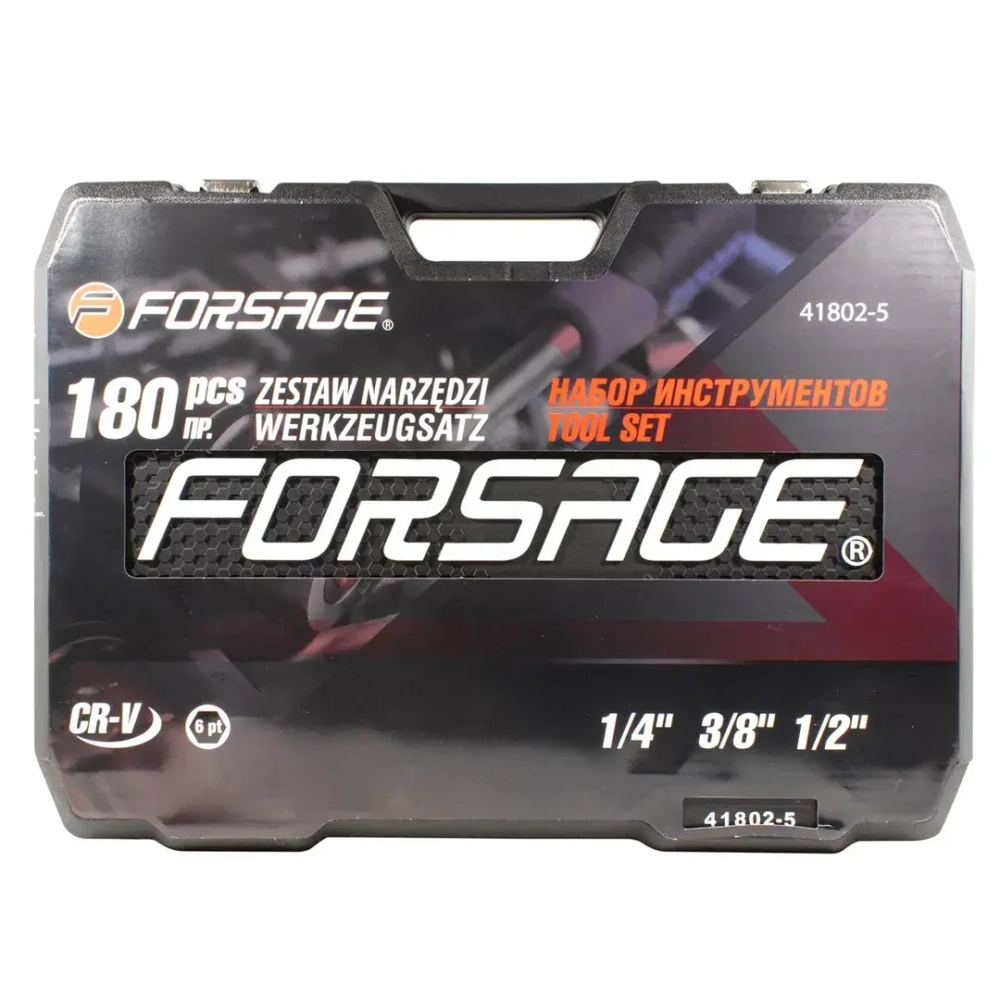 Набор инструментов 180пр. 1/4''3/8''1/2''(6гр.)(4-32мм) Forsage F-41802-5
