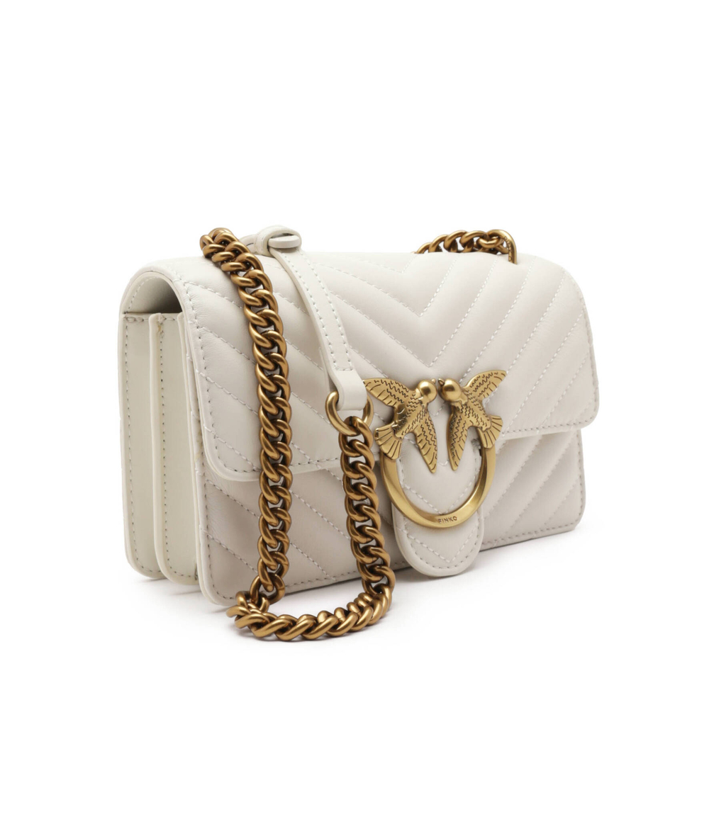 Кожаная сумка-мессенджер LOVE ONE MINI DC Pinko - белый(100074 A0GK)