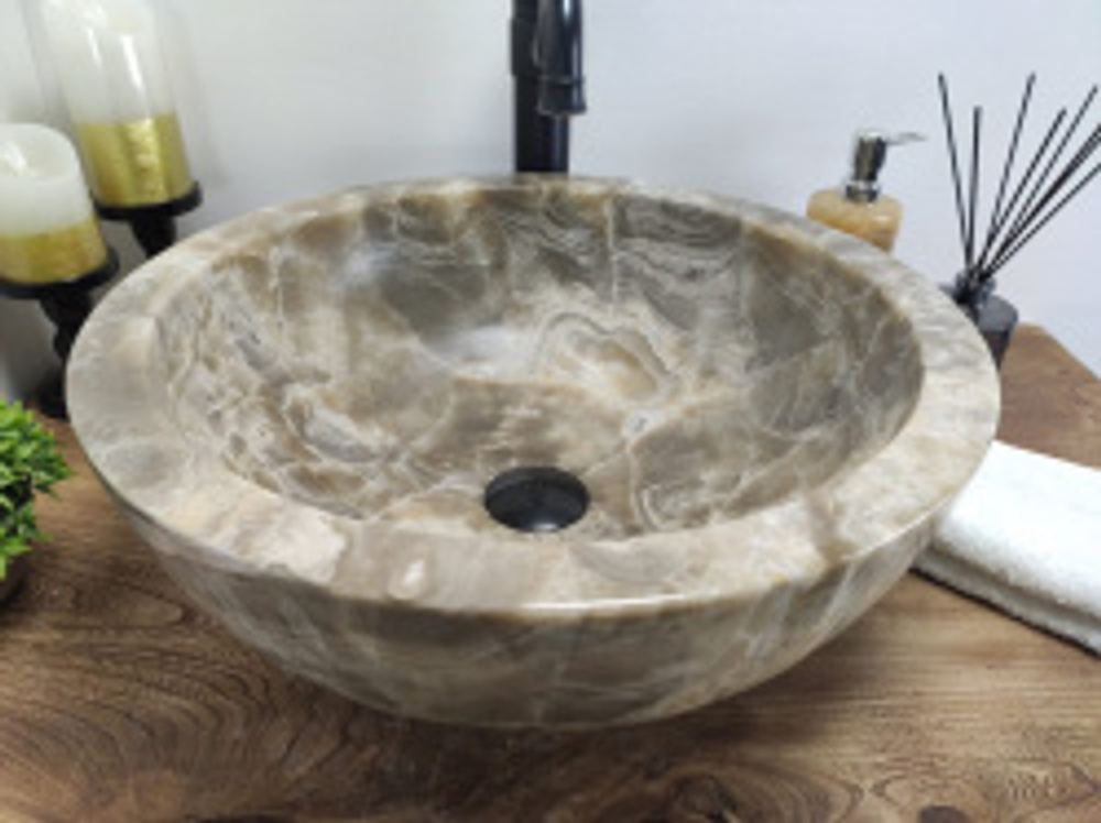 Раковина из оникса Bowl Grey Medium BO-60011 45*45*17