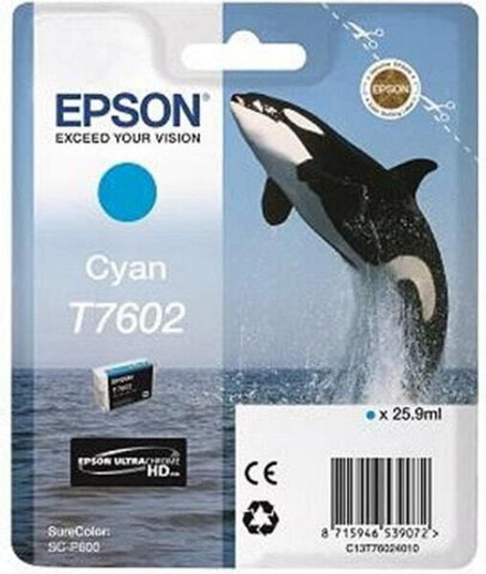Картридж струйный Epson T7602 Blue