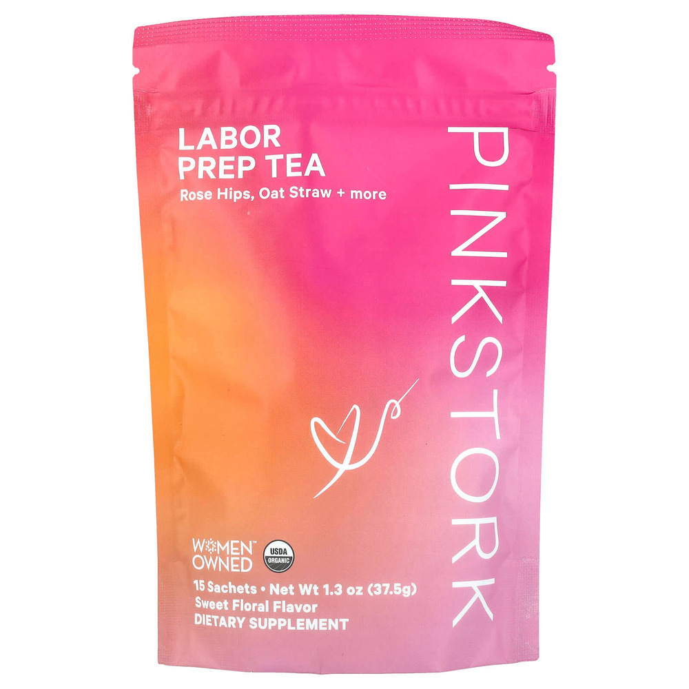 Pink Stork, Labor Prep Tea, сладкий цветочный чай, 15 пакетиков, 37,5 г (1,3 унции)