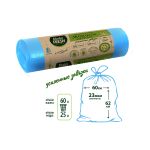 ПАКЕТЫ ДЛЯ МУСОРА С ЗАВЯЗКАМИ "ЭКО" 60 Л РУЛОН 10 ШТ. (ГОЛУБЫЕ) 23 МКМ (1/25) "MASTER FRESH"