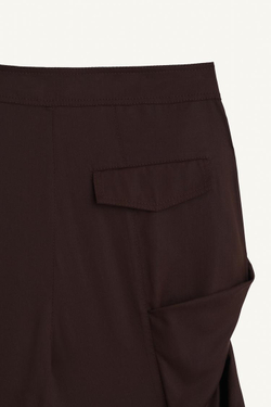 ZARA СТРУЯЩИЕСЯ БРЮКИ СО СРЕДНЕЙ ТАЛИЕЙ ИЗ СМЕСОВОЙ ТКАНИ ЛИОЦЕЛЛА, ШОКОЛАДНЫЙ