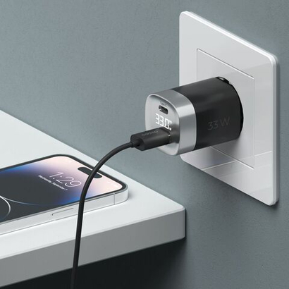 Сетевое зарядное устройство Wall Charger USB-C + USB-A, 33Вт, PD, QC, черный