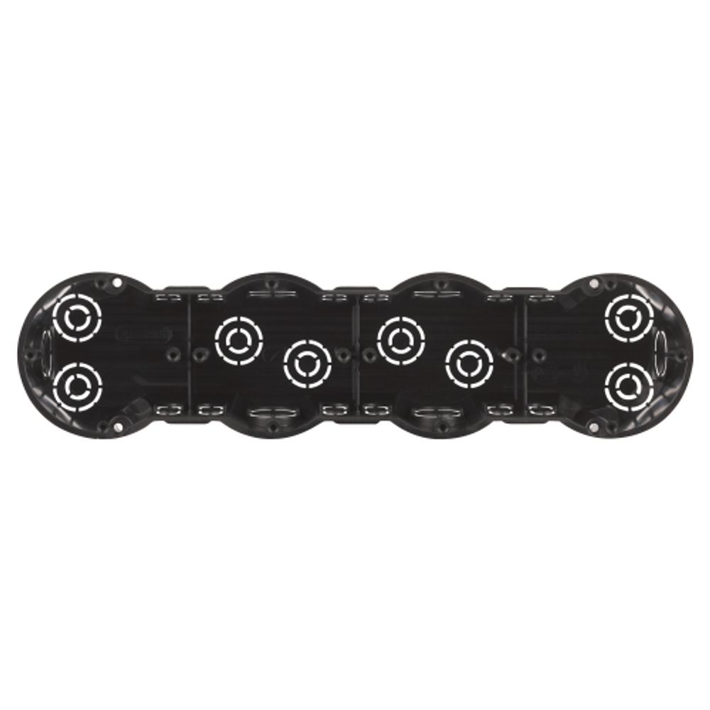 Коробка установочная ЭРА KUT-4-70-45 черная 4х местная 283х70х45мм для твердых стен саморезы IP30