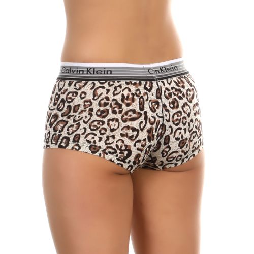 Женские трусы-шорты бежевые с леопардовым принтом Calvin Klein Women