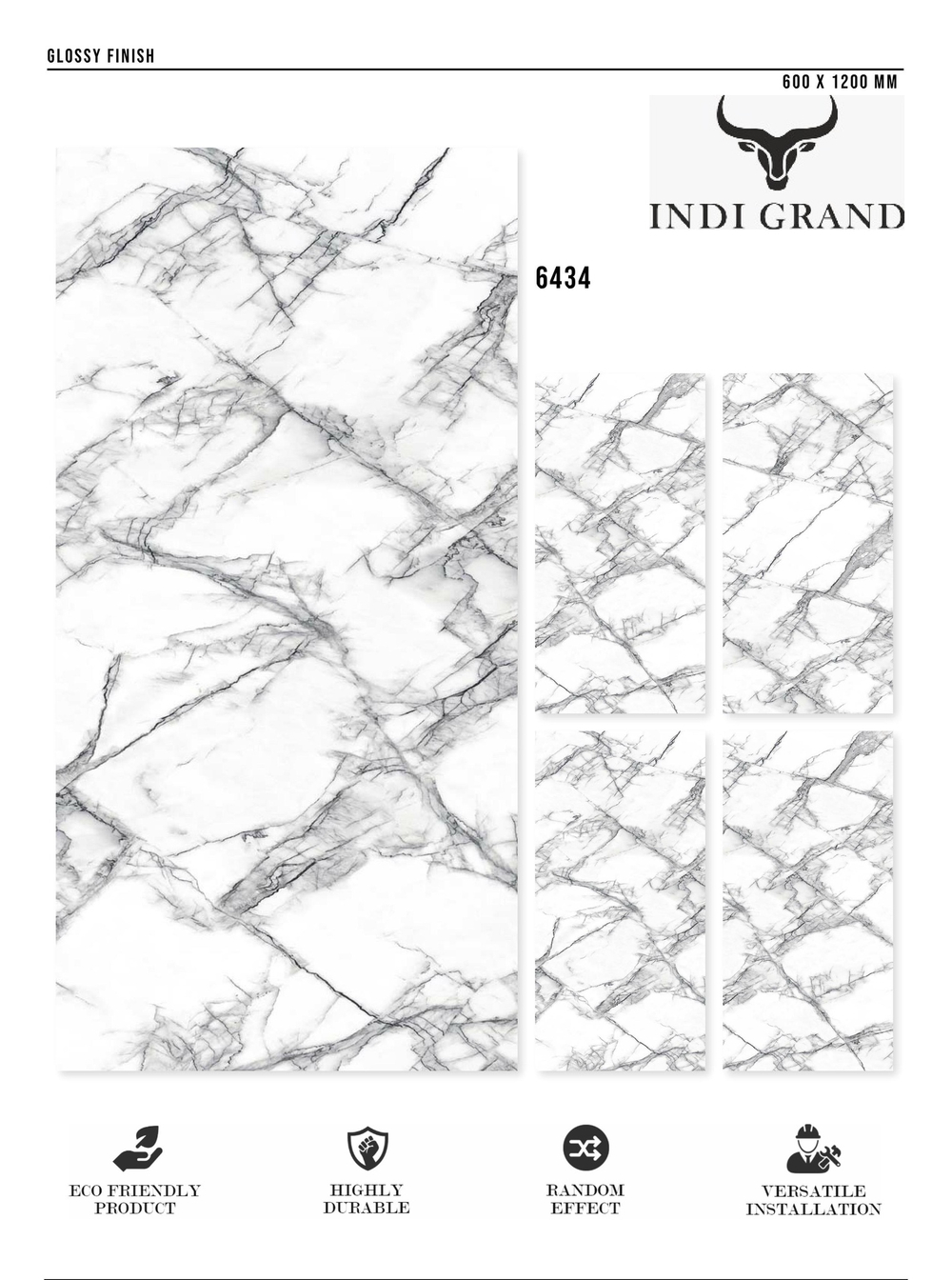 Керамогранит glossy №5, 60х120, 6434