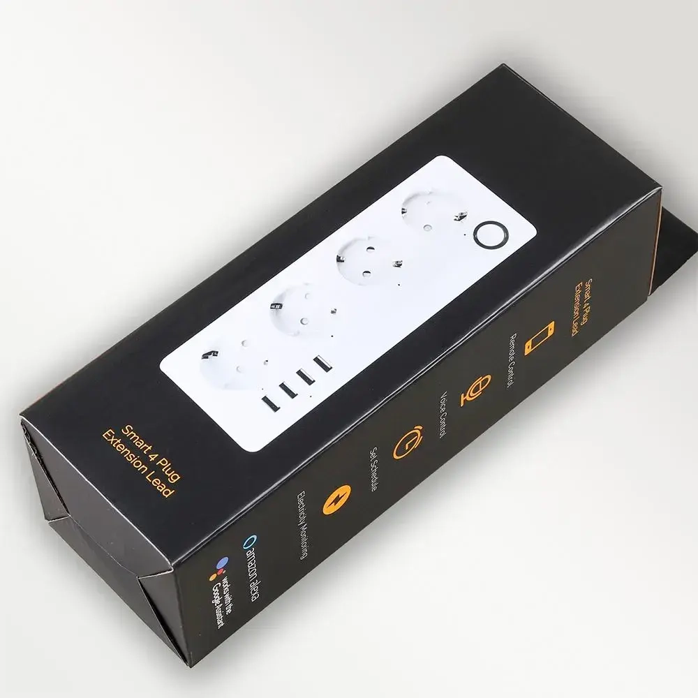 Умный сетевой фильтр на 4 розетки с таймером и WiFi, 4 порта USB, умный дом, Алиса, Tuya, Smart Life