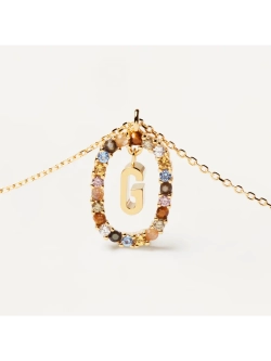 Колье Буква G серебро 925 пробы покрытое золотом