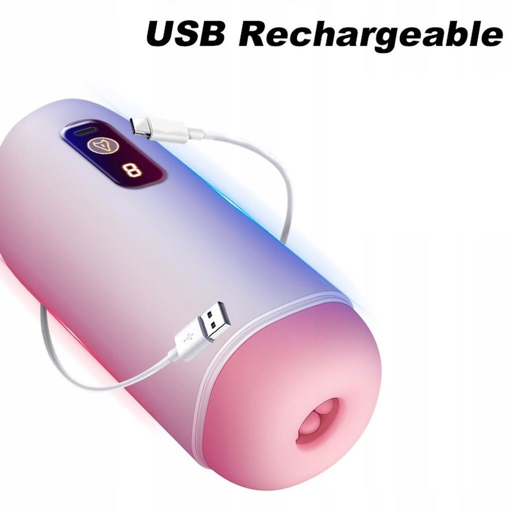 Мастурбатор с вибрацией и голосом (Цвет: белый с бежевым)